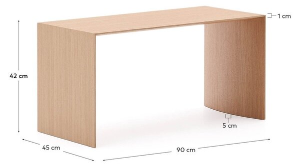 Stolić za kavu u dekoru hrasta u svijetloj prirodnoj boji 45x90 cm Litto – Kave Home