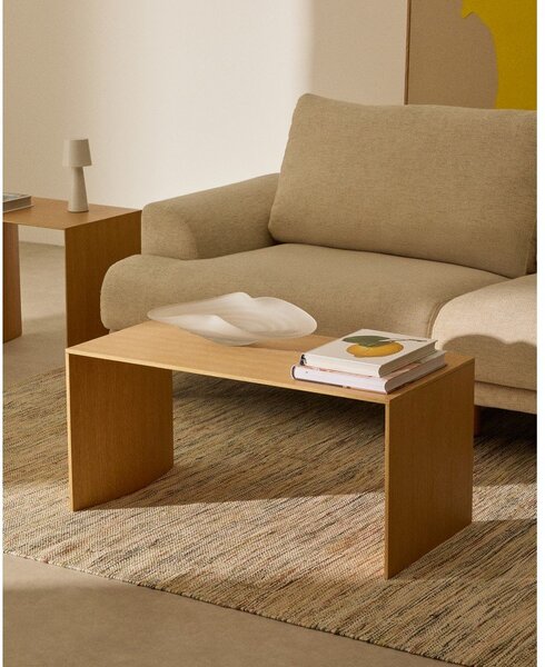 Stolić za kavu u dekoru hrasta u svijetloj prirodnoj boji 45x90 cm Litto – Kave Home
