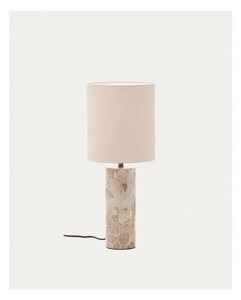 Bež mramorna stolna lampa s tekstilnim sjenilom (visina 54 cm) Raze – Kave Home