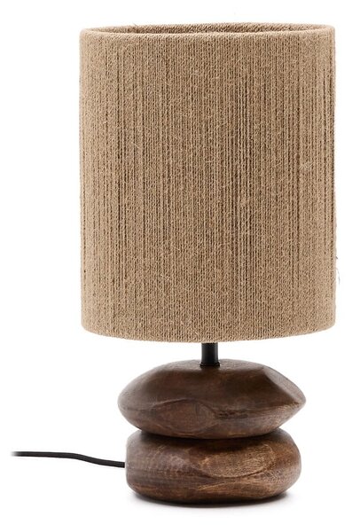 Stolna lampa od masivnog bagrema u tamnoj prirodnoj boji (visina 43 cm) Kor – Kave Home