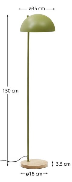 Zelena/u prirodnoj boji stojeća svjetiljka s metalnim sjenilom (visina 150 cm) Catlar – Kave Home