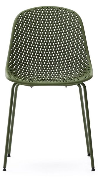 Tamno zelena metalna vrtna stolica Quinby – Kave Home