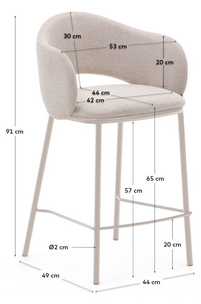 Krem barska stolica (visine sjedala 65 cm) Maina – Kave Home