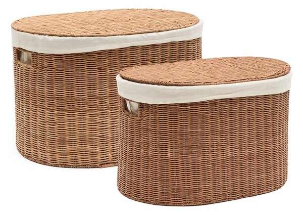 Košare u setu 2 kom od ratana 50x36x32 cm Indali – Kave Home