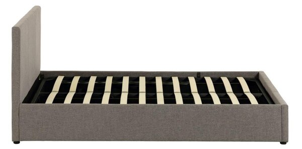 Sivi tapecirani bračni krevet s prostorom za odlaganje s podnicom 180x200 cm Nahiri – Kave Home