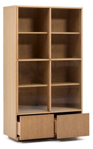 Vitrina u dekoru hrasta s kliznim vratima u prirodnoj boji 100x174x40 cm Helvine – Kave Home