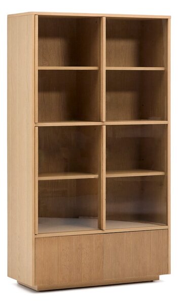 Vitrina u dekoru hrasta s kliznim vratima u prirodnoj boji 100x174x40 cm Helvine – Kave Home