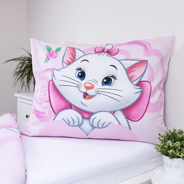 Ružičasta pamučna dječja posteljina za krevet za jednu osobu 140x200 cm Marie Cat "Pink" – Jerry Fabrics