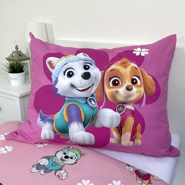 Ružičasta pamučna dječja posteljina za krevet za jednu osobu 140x200 cm Paw Patrol "Heroic" – Jerry Fabrics