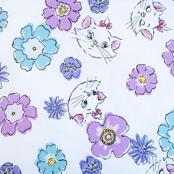 Bijela pamučna dječja posteljina za krevet za jednu osobu 140x200 cm Marie Cat "Floral" – Jerry Fabrics