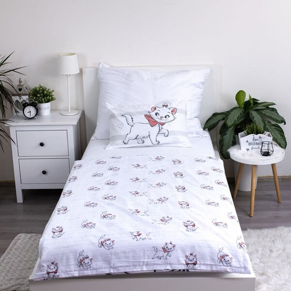 Bijela pamučna dječja posteljina za dječji krevetić 100x135 cm Marie Cat "Bow" – Jerry Fabrics