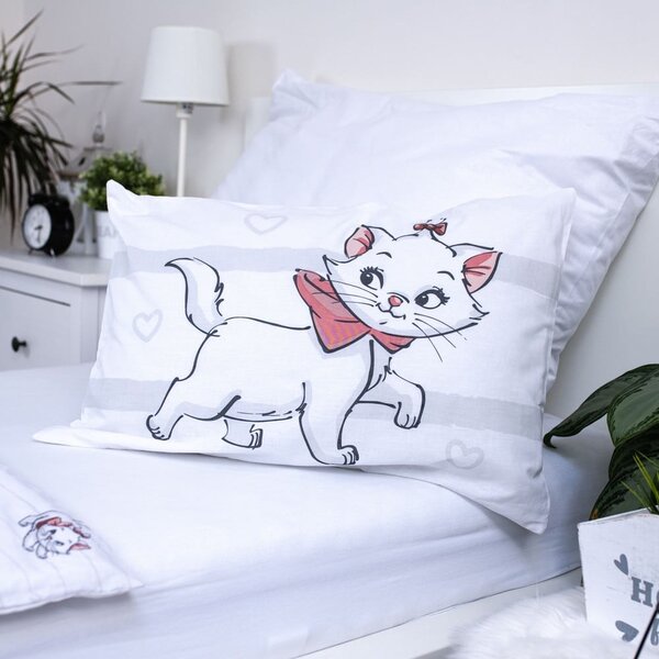 Bijela pamučna dječja posteljina za dječji krevetić 100x135 cm Marie Cat "Bow" – Jerry Fabrics