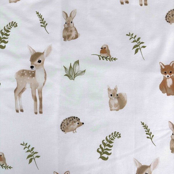 Bijela/smeđa pamučna dječja posteljina za dječji krevetić 100x135 cm Forest Animals – Jerry Fabrics