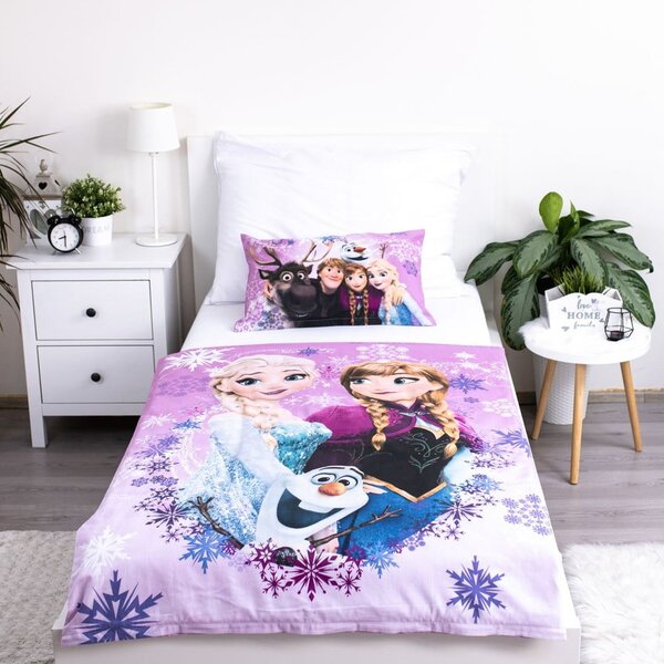Pamučna dječja posteljina za dječji krevetić 100x135 cm Frozen "Purple" – Jerry Fabrics