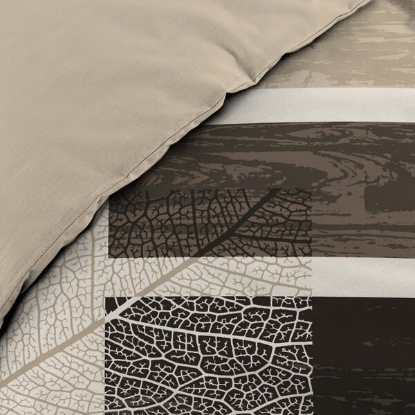 Smeđa pamučna posteljina za bračni krevet 200x200 cm So Natural – douceur d'intérieur