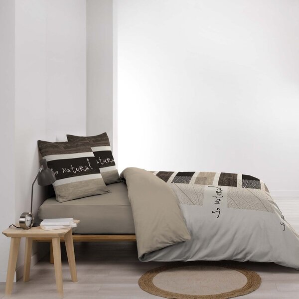 Smeđa pamučna posteljina za bračni krevet 200x200 cm So Natural – douceur d'intérieur