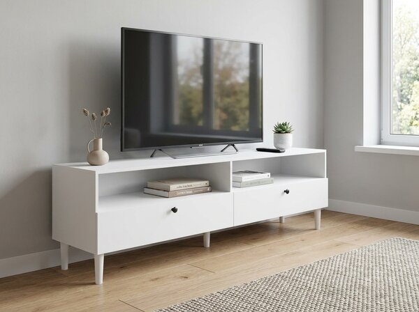 TV stalak s policom i ormarićima DULLUM 200x58cm, bijeli
