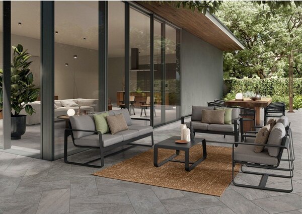 Siva vrtna sofa aluminijska Merrigan – Bizzotto