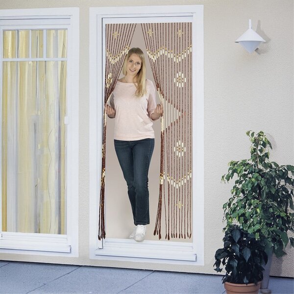 Zavjesa za vrata od bambusa u prirodnoj boji 90x200 cm Rhombus – Maximex