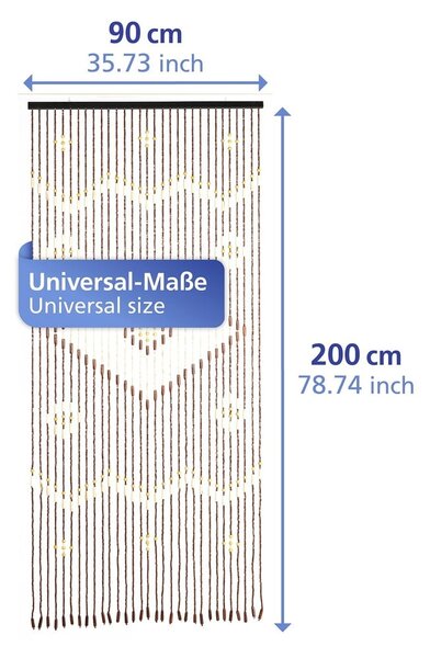 Zavjesa za vrata od bambusa u prirodnoj boji 90x200 cm Rhombus – Maximex