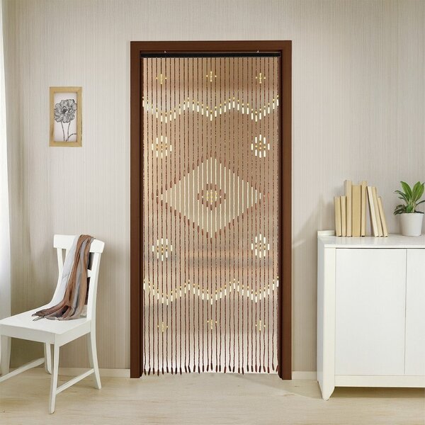 Zavjesa za vrata od bambusa u prirodnoj boji 90x200 cm Rhombus – Maximex