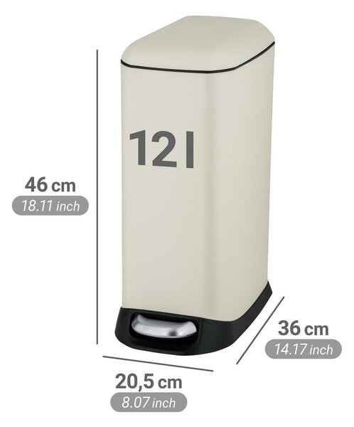 Krem željezna kanta za smeće s pedalom 12 l Design – Wenko