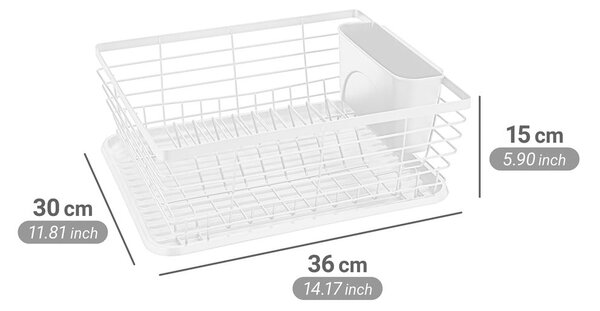 Bijeli metalni ocjeđivač za posuđe 36x30 cm Drip – Wenko