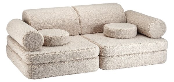 Svjetlo smeđi dječji kauč od bouclé tkanine 132 cm Settee – Wigiwama