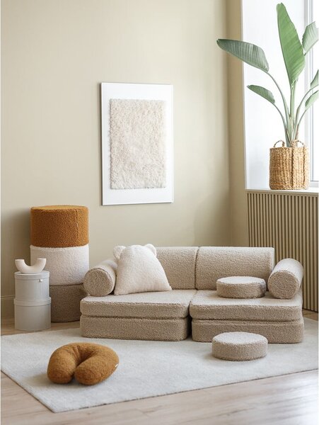 Svjetlo smeđi dječji kauč od bouclé tkanine 132 cm Settee – Wigiwama
