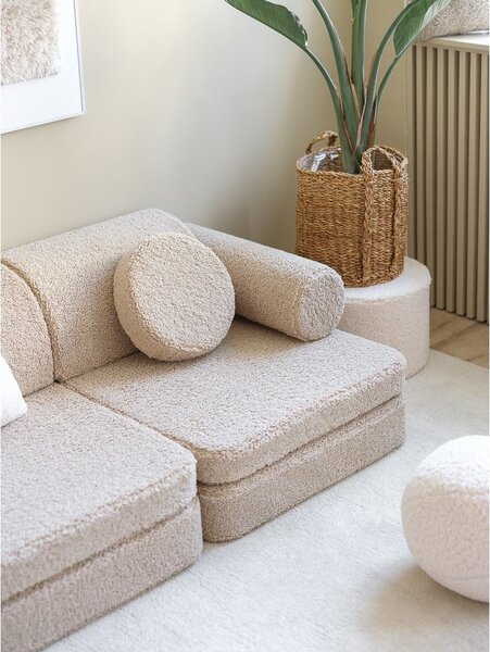 Svjetlo smeđi dječji kauč od bouclé tkanine 132 cm Settee – Wigiwama
