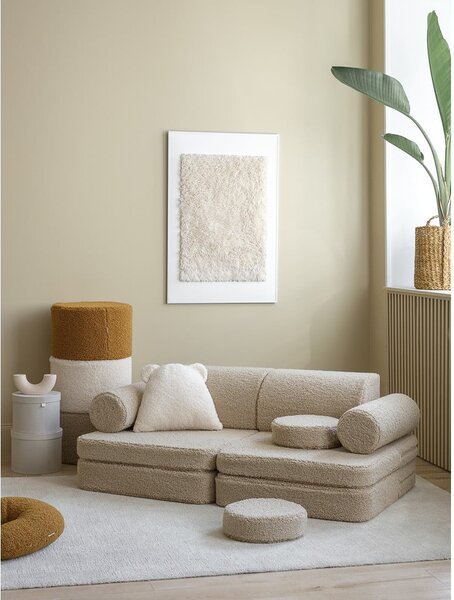 Svjetlo smeđi dječji kauč od bouclé tkanine 132 cm Settee – Wigiwama