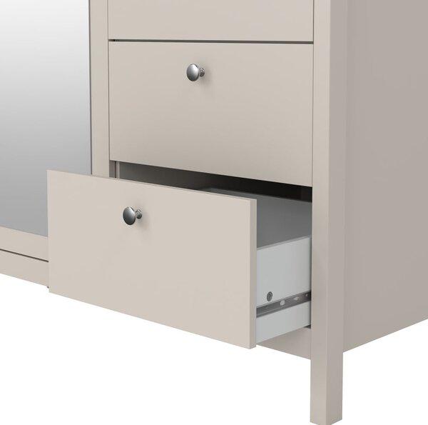 Sivo-bež ormar s ogledalom 150x199x58 cm Madrid – Tvilum