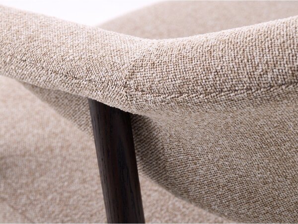 Bež blagovaonske stolice u setu s naslonima za ruke 2 kom od punog hrasta Elk – Unique Furniture