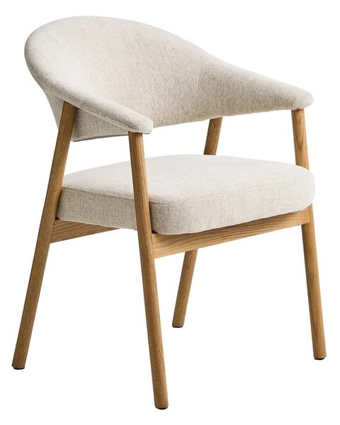 Krem blagovaonske stolice u setu s naslonima za ruke 2 kom od punog hrasta Elk – Unique Furniture
