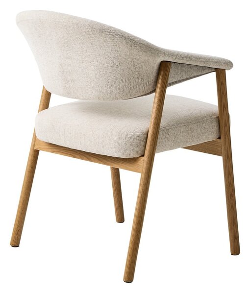 Krem blagovaonske stolice u setu s naslonima za ruke 2 kom od punog hrasta Elk – Unique Furniture