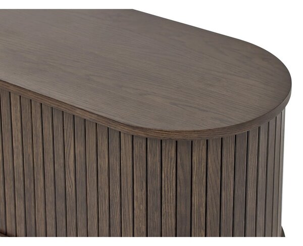 Smeđa TV komoda u dekoru hrasta 180x56x40 cm Meta – Unique Furniture