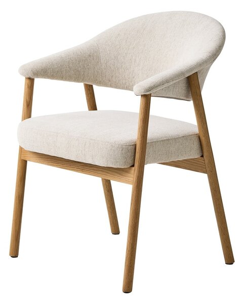 Krem blagovaonske stolice u setu s naslonima za ruke 2 kom od punog hrasta Elk – Unique Furniture