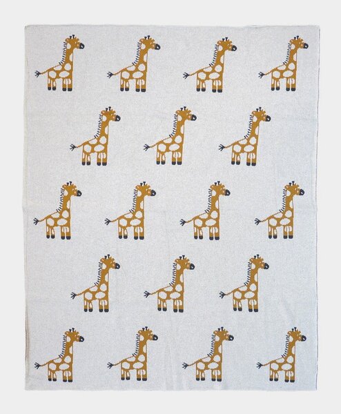 Bež pamučna deka za bebe 100x80 cm Giraffe - Rocket Baby