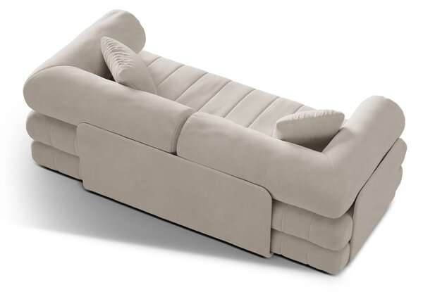 Bež baršunasti sklopiva sofa 206 cm Kemi – Cosmopolitan Design
