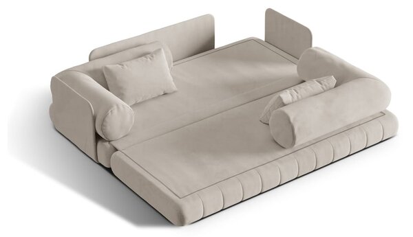 Bež baršunasti sklopiva sofa 206 cm Kemi – Cosmopolitan Design
