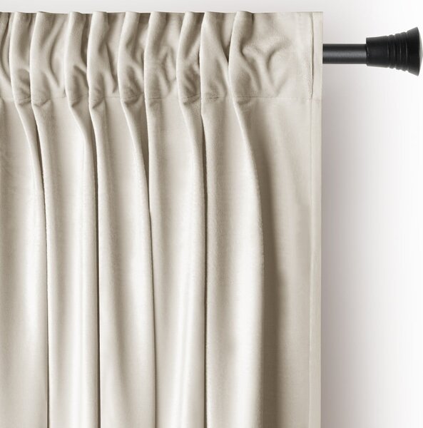 Bež zavjesa za djelomično zamračenje od samta 140x245 cm Pleat – Restilo