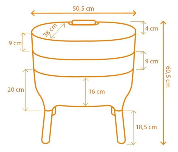 Sivi komposter 21,7 l Urbalive – Plastia