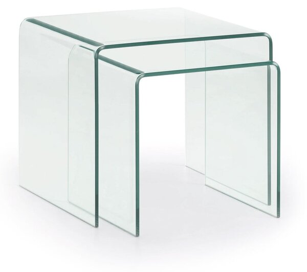 Stakleni stolići za kavu u setu 2 kom 50x50 cm Burano – Kave Home