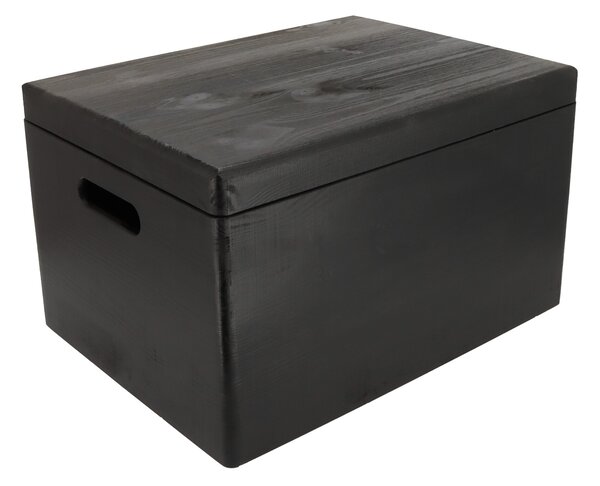 AtmoWood Drvena kutija s poklopcem 40 x 30 x 23 cm - crna