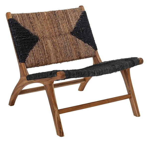 Crno-smeđa stolica s pletivom Grant - Bloomingville