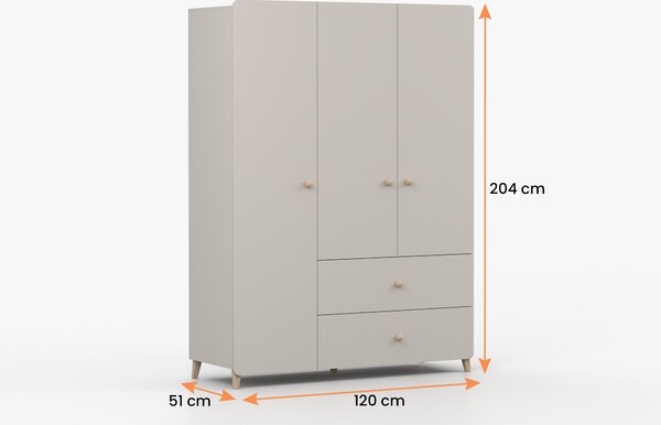 Ormar za garderobu Moretio 3D2S (kašmir)