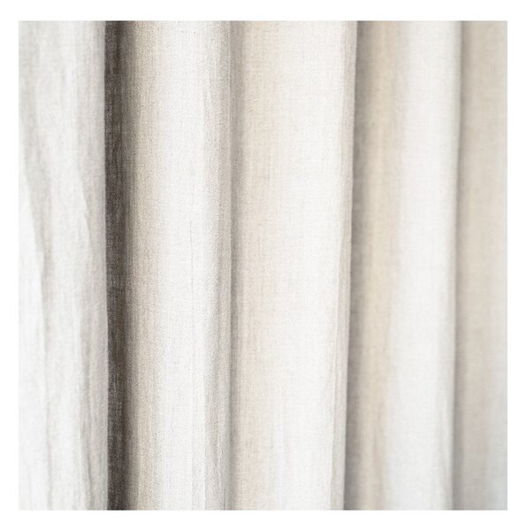 Krem bijela lanena zavjesa s tunelom Linen Tales Night Time, 250 x 140 cm