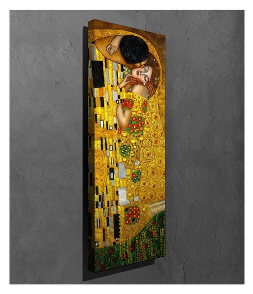 Zidna reprodukcija na platnu Gustav Klimt The Kiss, 30 x 80 cm