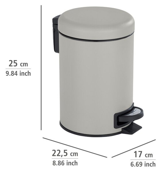Smeđe-bež koš za smeće s pedalom Wenko Leman, 3 l