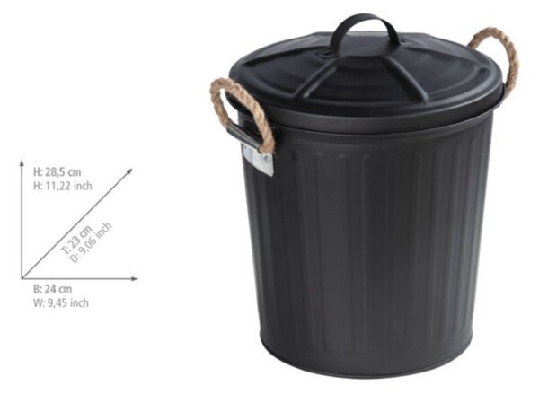 Crni koš za smeće Wenko Gara Matt, obujam 6 l